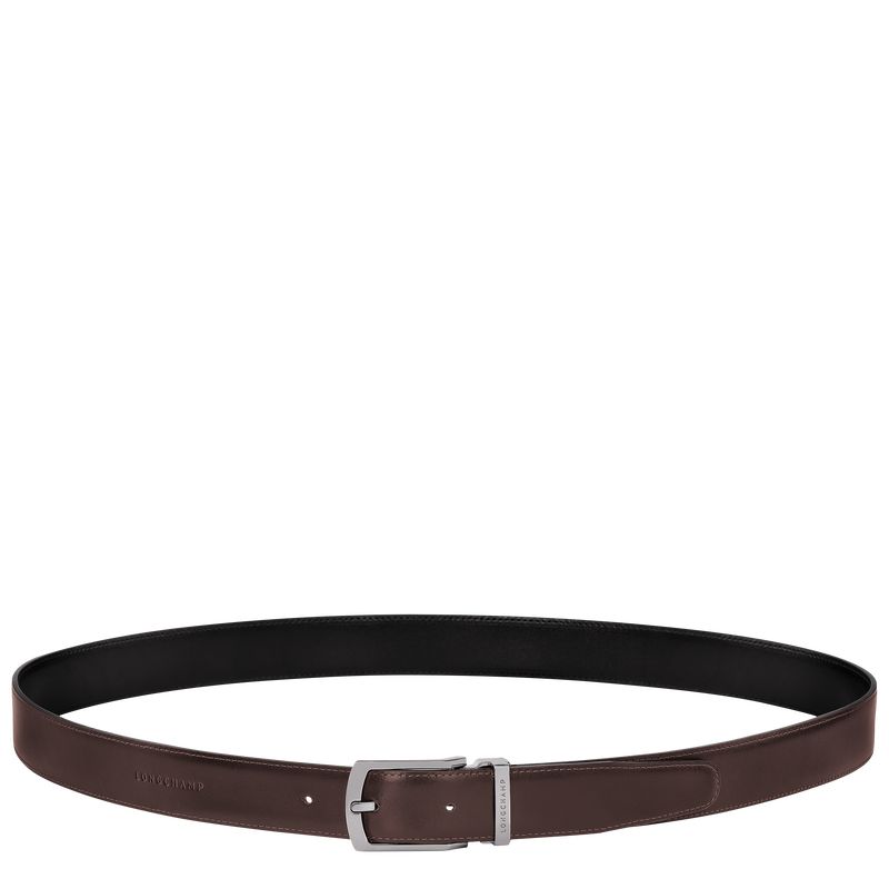 Black/Mocha - Leather Longchamp Delta Box Men Belts | AU9313TC