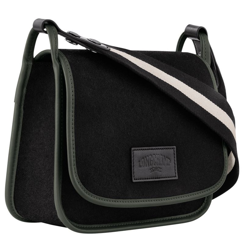 Black - Canvas Longchamp Le FoulonnÉ M Women Crossbody Bags | AU7413BE