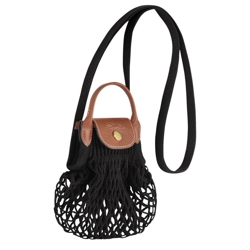 Black - Canvas Longchamp Le Pliage Filet XS Mesh bag Women Pouches | AU8003YX