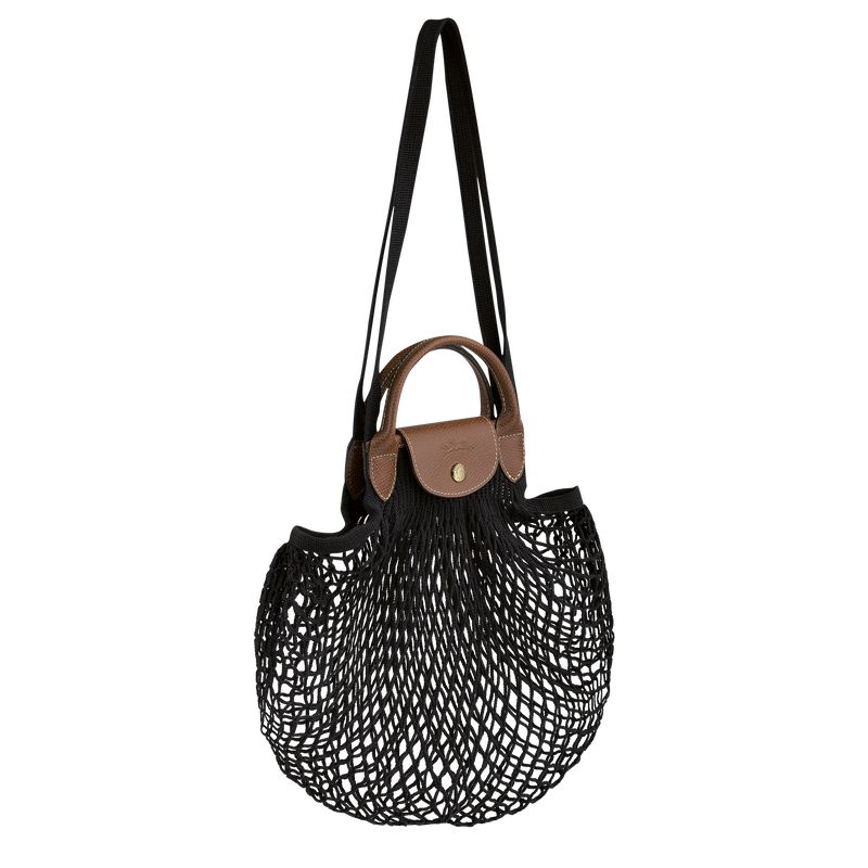 Black - Canvas Longchamp Le Pliage Filet L Mesh Women Handbag | AU7207CT