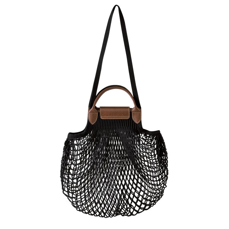 Black - Canvas Longchamp Le Pliage Filet L Mesh Women Handbag | AU7207CT