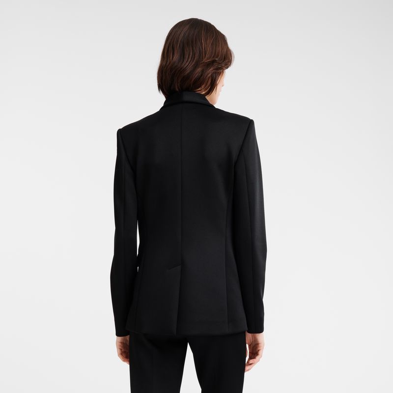 Black - Jersey Longchamp Fitted Women Jackets | AU8530WN