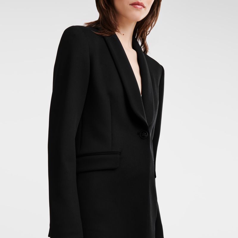 Black - Jersey Longchamp Fitted Women Jackets | AU8530WN