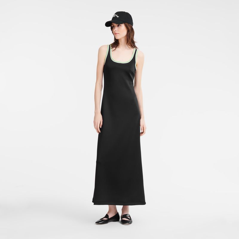 Black - Jersey Longchamp Long Women Dress | AU8566GS