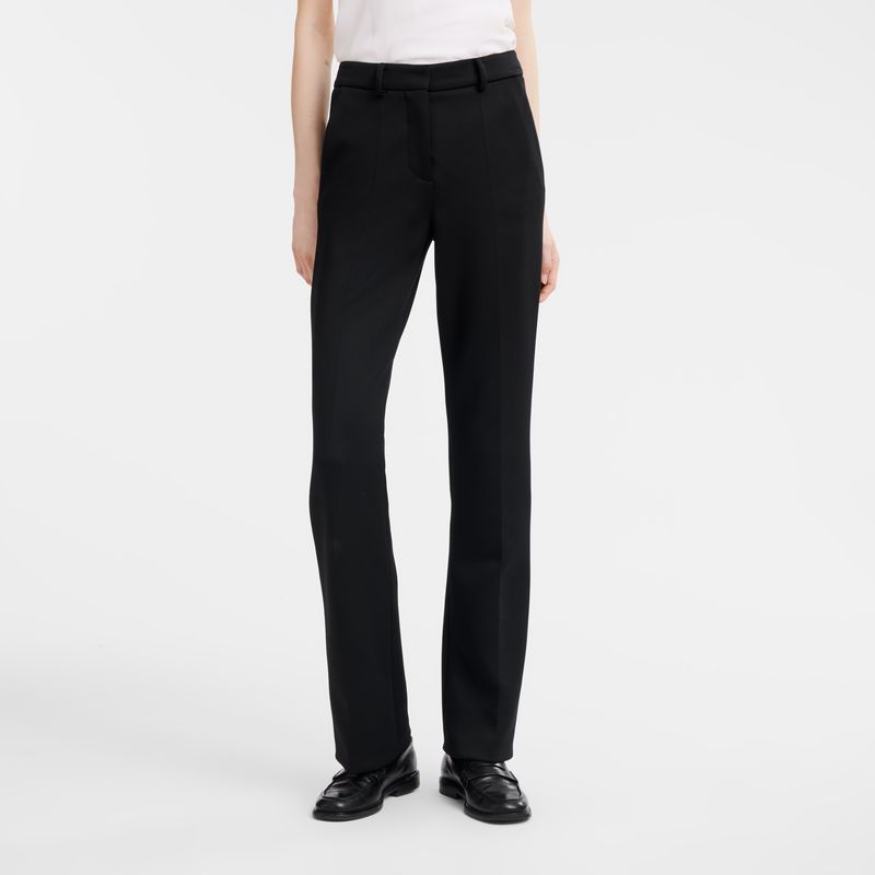 Black - Jersey Longchamp Trousers Women Pants | AU8708BE