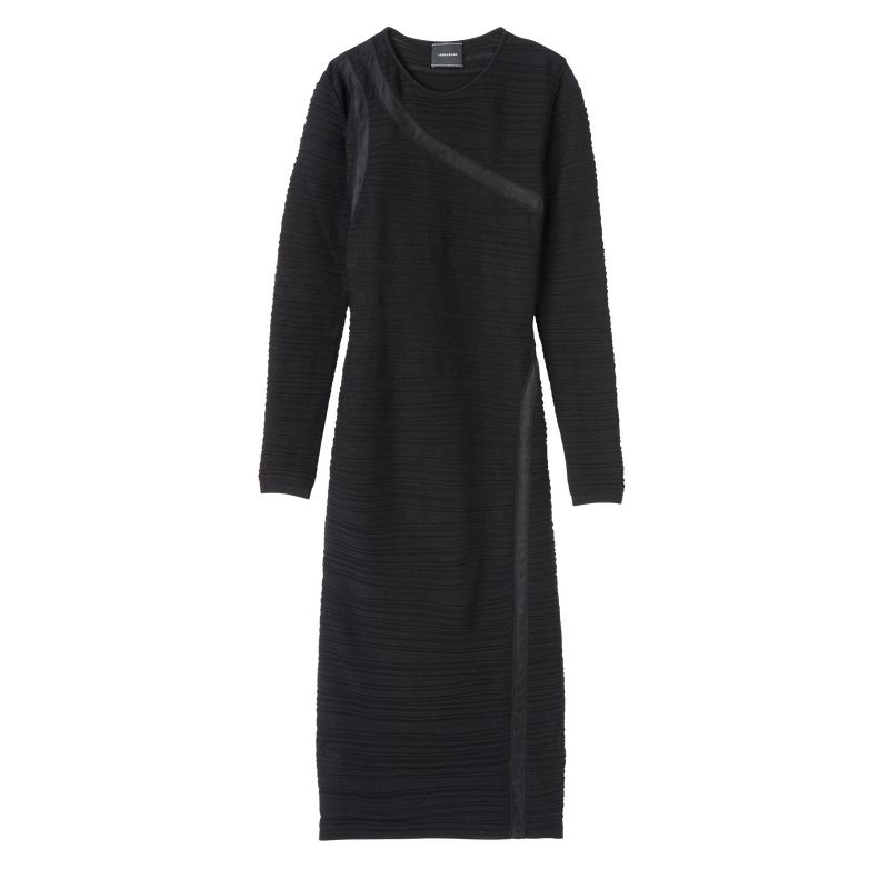 Black - Knit Longchamp Long Women Dress | AU8613ZU