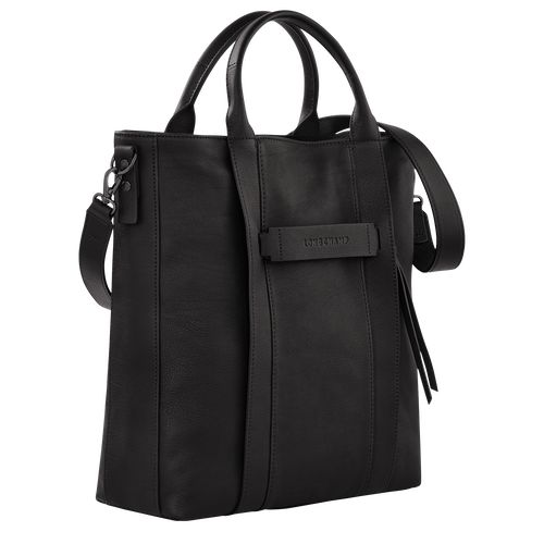 Black - Leather Longchamp 3D L Tote Men Handbag | AU8950YX