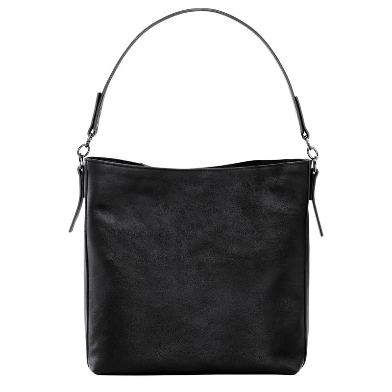 Black - Leather Longchamp 3D M Hobo Women Shoulder Bags | AU7550PJ