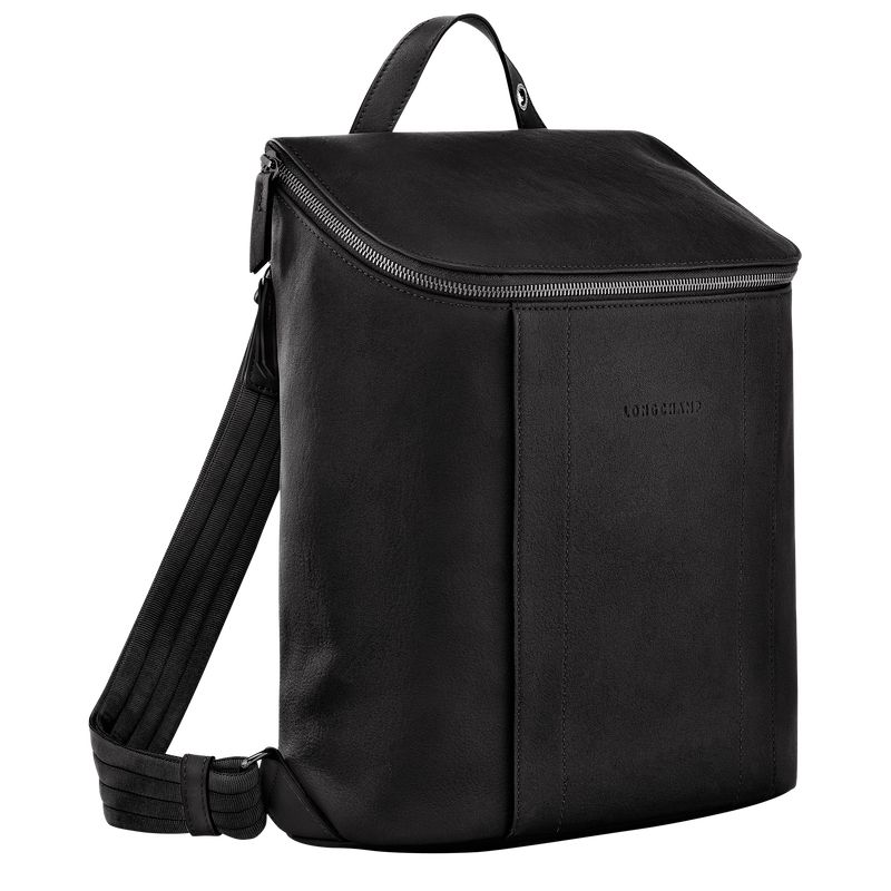 Black - Leather Longchamp 3D M Men Backpacks | AU8841QM