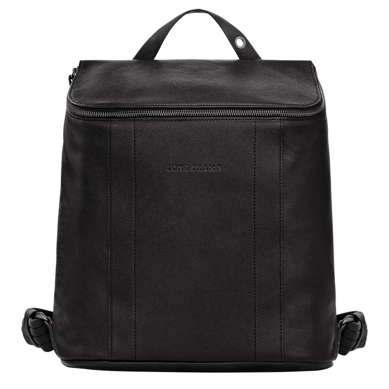 Black - Leather Longchamp 3D M Men Backpacks | AU8841QM