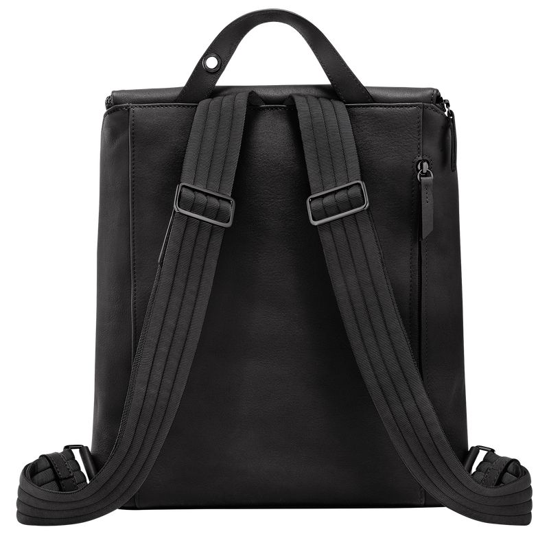 Black - Leather Longchamp 3D M Women Backpacks | AU7647EB