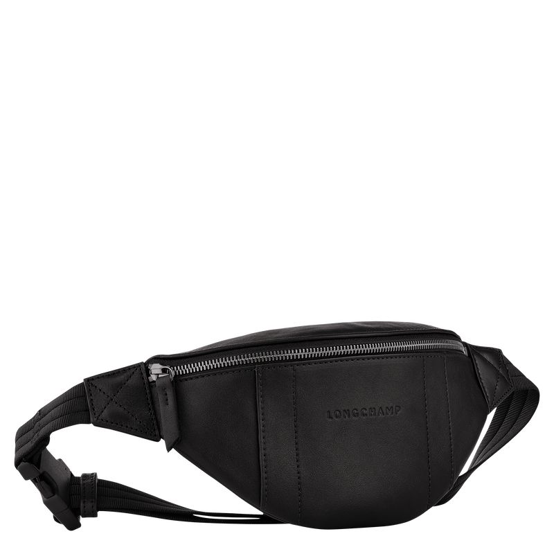 Black - Leather Longchamp 3D S Men Belt Bags | AU8885IL