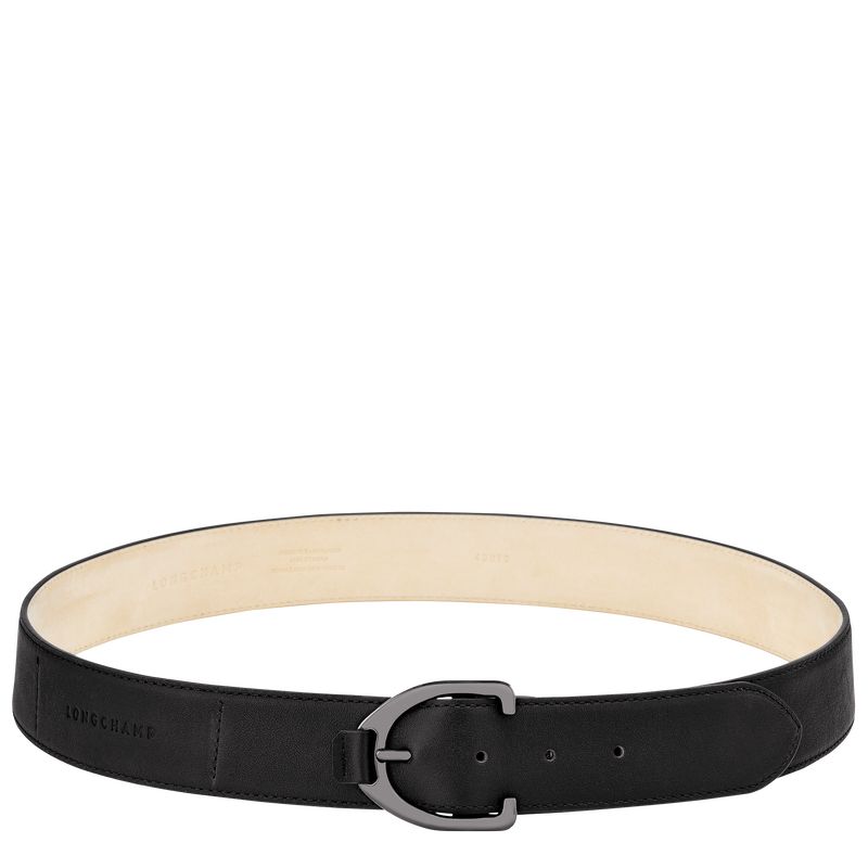 Black - Leather Longchamp 3D Women Belts | AU8357HA