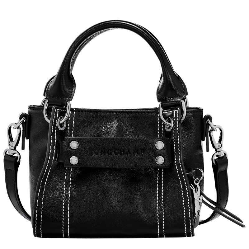 Black - Leather Longchamp 3D XS Women Handbag | AU7240SG