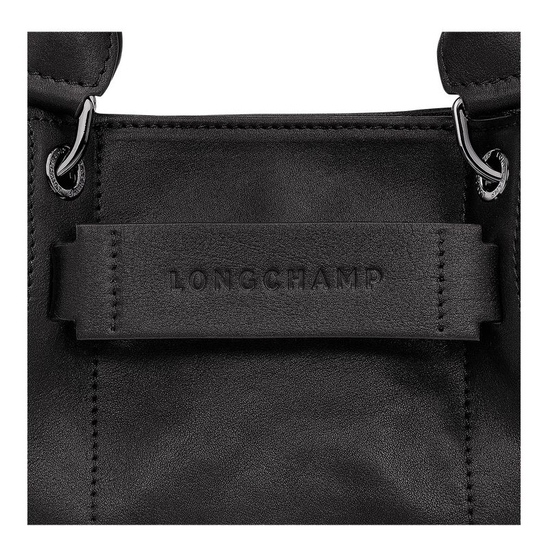 Black - Leather Longchamp 3D XS Women Handbag | AU7279WN