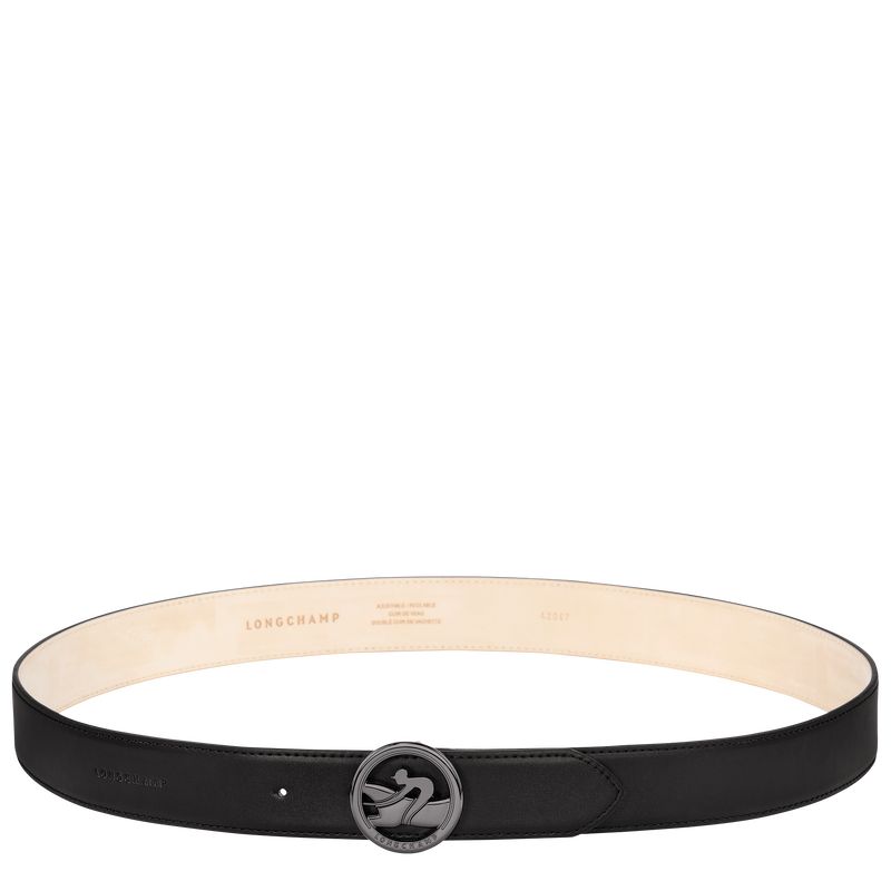 Black - Leather Longchamp Box-Trot Men Belts | AU9306EB