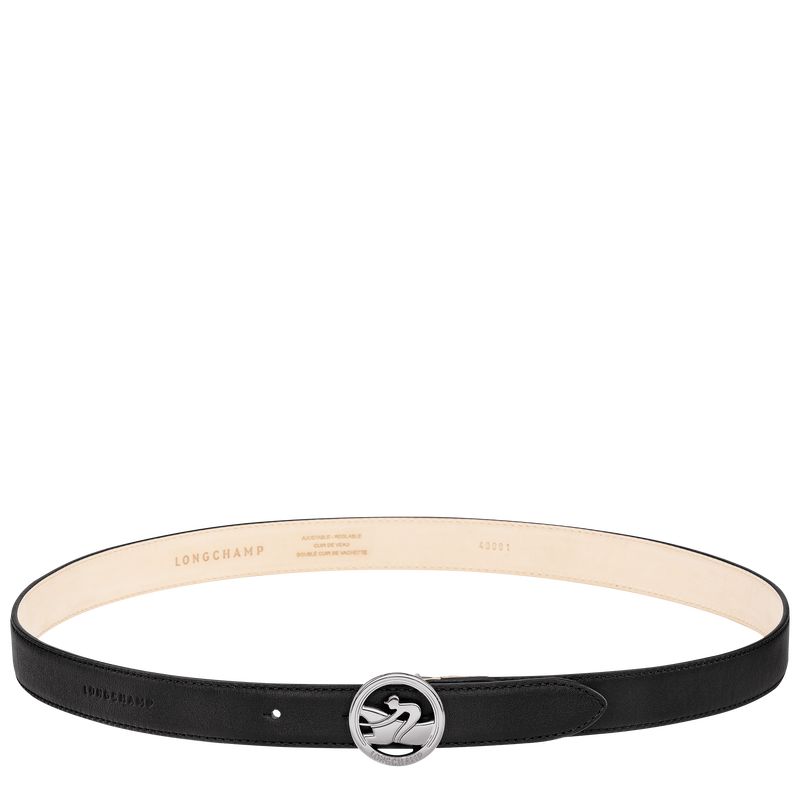 Black - Leather Longchamp La MÉdaille Women Belts | AU8378YX