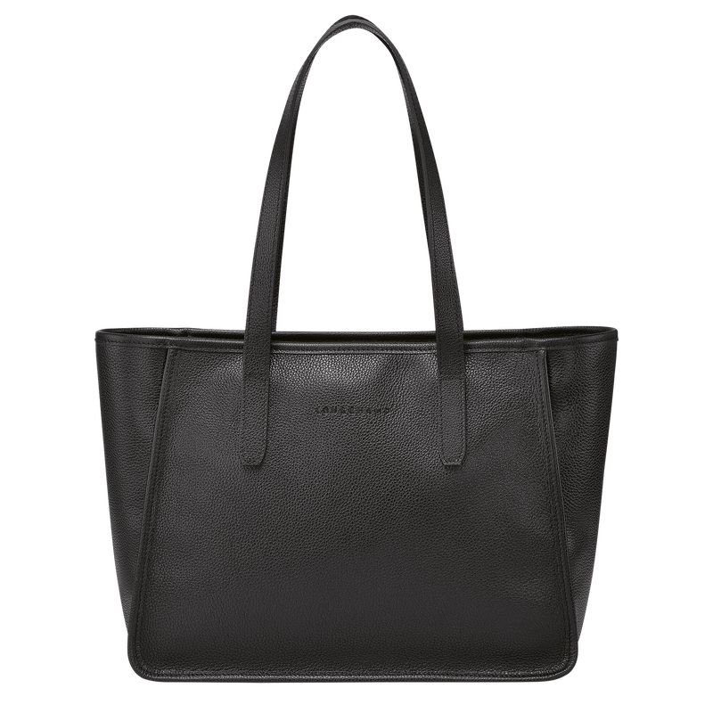 Black - Leather Longchamp Le FoulonnÉ L Tote Women Shoulder Bags | AU7541QM