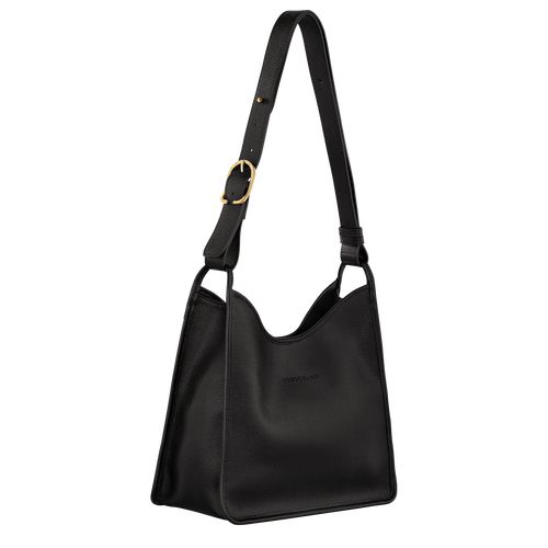 Black - Leather Longchamp Le FoulonnÉ M Hobo Women Shoulder Bags | AU7577HA