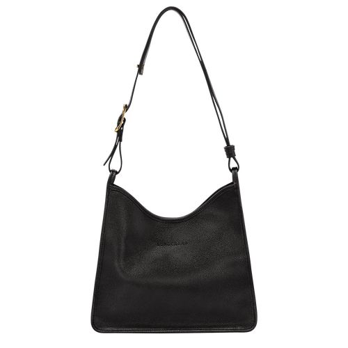 Black - Leather Longchamp Le FoulonnÉ M Hobo Women Shoulder Bags | AU7577HA