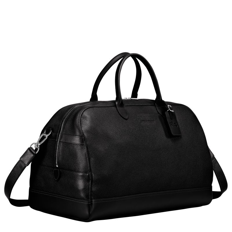 Black - Leather Longchamp Le FoulonnÉ M Men Travel Bags | AU9181BE