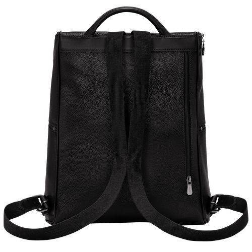 Black - Leather Longchamp Le FoulonnÉ Men Backpacks | AU8854FD