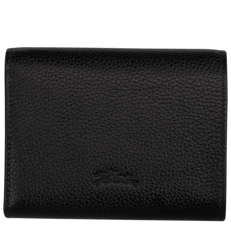 Black - Leather Longchamp Le FoulonnÉ Men Wallets | AU9008SG