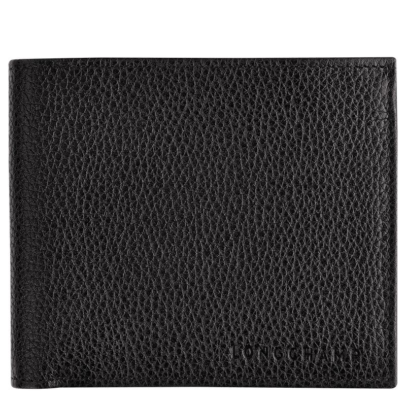 Black - Leather Longchamp Le FoulonnÉ Men Wallets | AU9010FD