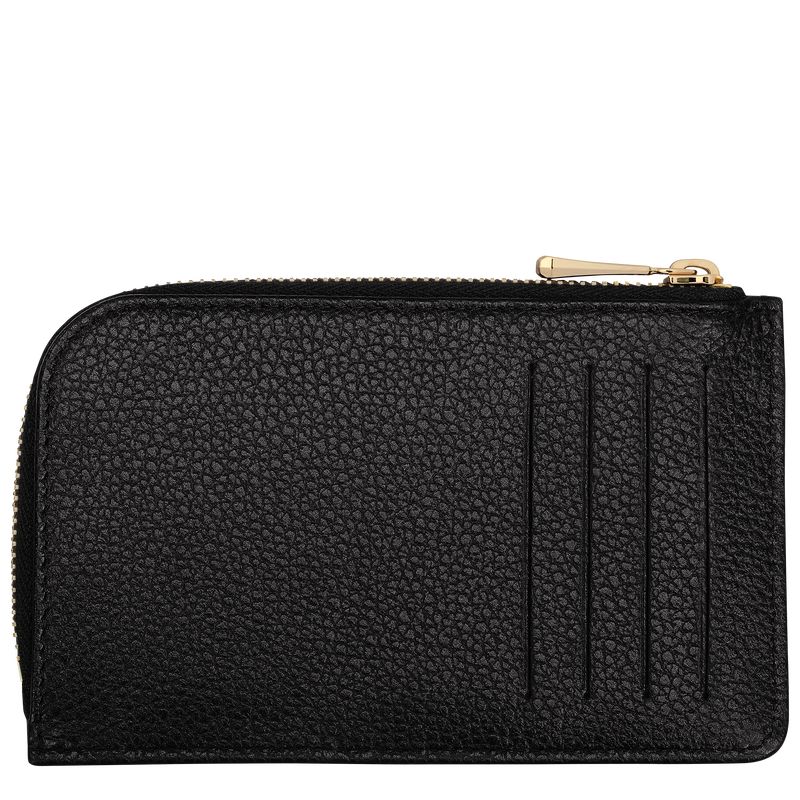 Black - Leather Longchamp Le FoulonnÉ Men Card Holder | AU9046EB