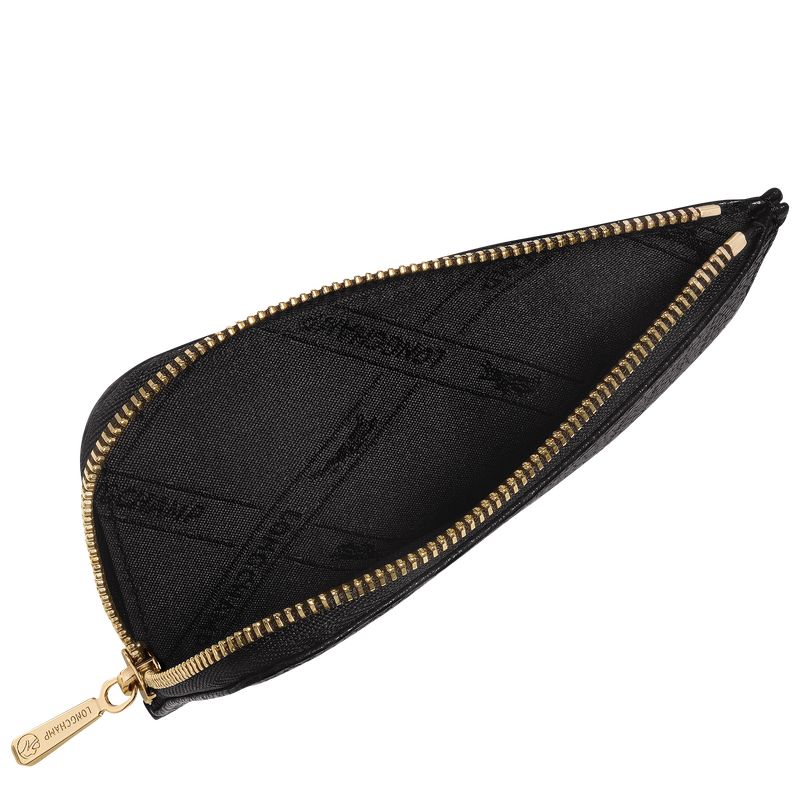 Black - Leather Longchamp Le FoulonnÉ Men Card Holder | AU9046EB