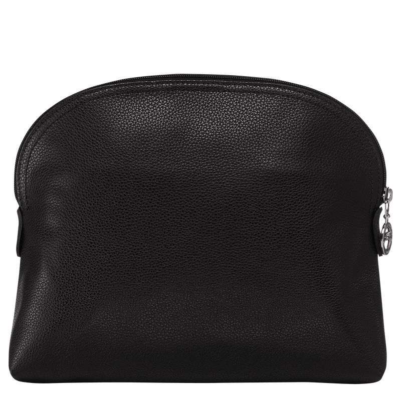 Black - Leather Longchamp Le FoulonnÉ Men Toiletry Bags | AU9253RV