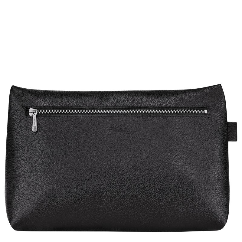 Black - Leather Longchamp Le FoulonnÉ Men Toiletry Bags | AU9258WN