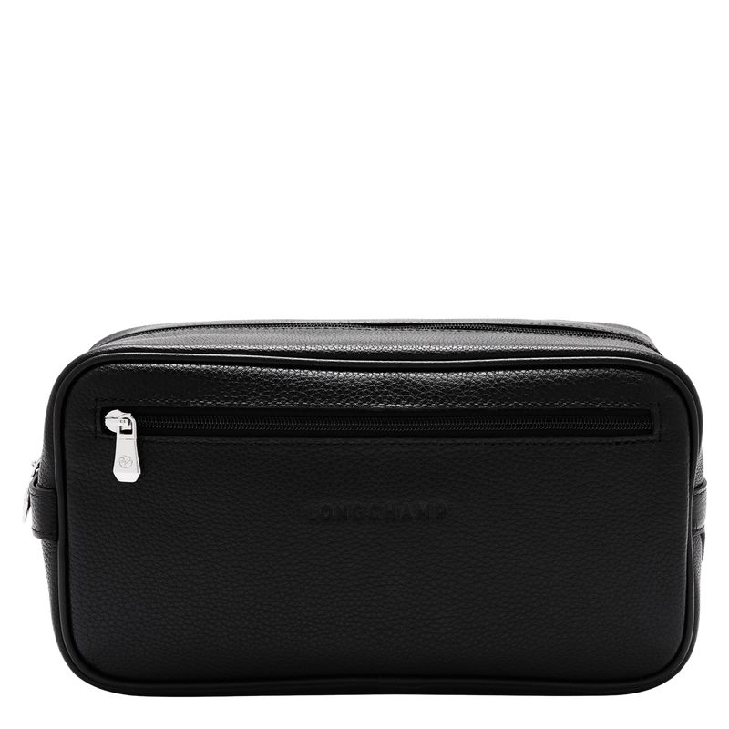 Black - Leather Longchamp Le FoulonnÉ Men Toiletry Bags | AU9261TC