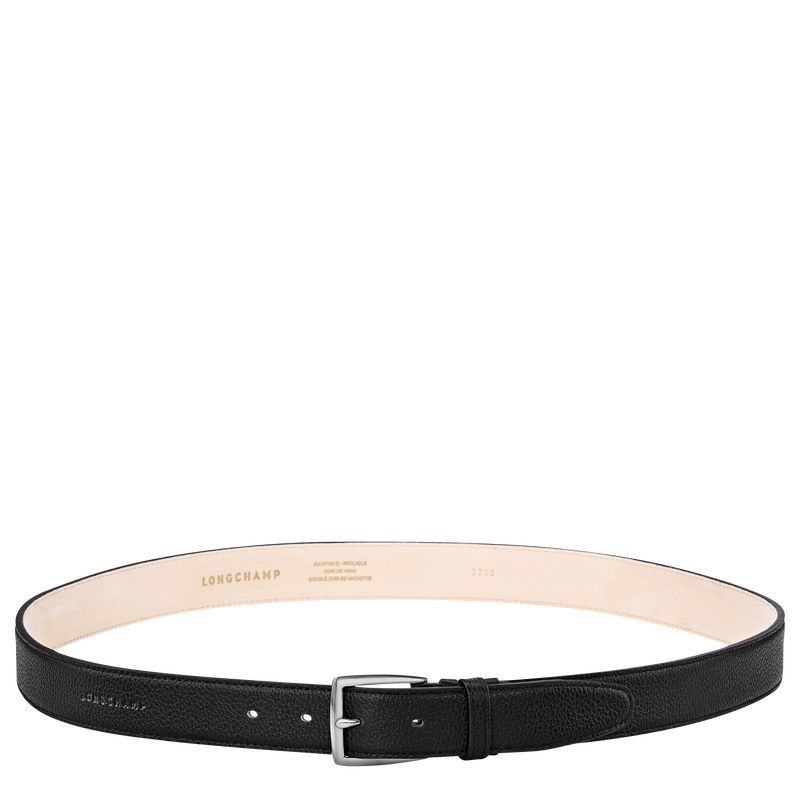 Black - Leather Longchamp Le FoulonnÉ Men Belts | AU9297SG