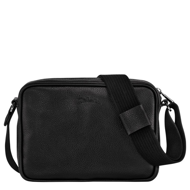 Black - Leather Longchamp Le FoulonnÉ S Camera Men Crossbody Bags | AU8823KO