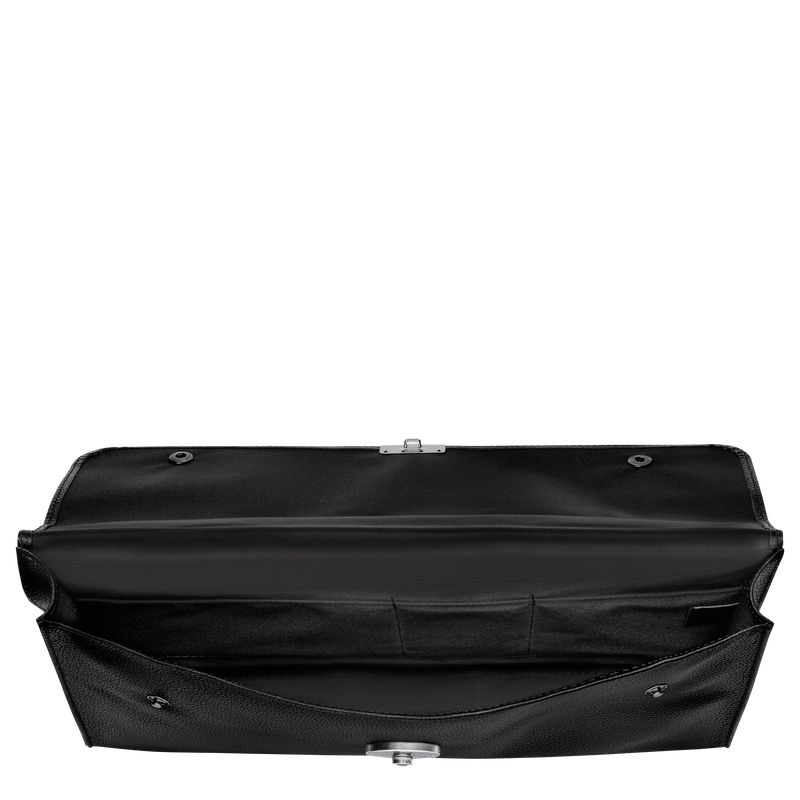 Black - Leather Longchamp Le FoulonnÉ S Men Briefcase | AU8774GS