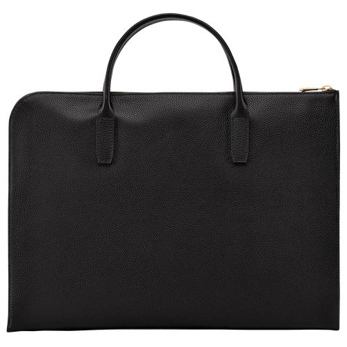 Black - Leather Longchamp Le FoulonnÉ S Men Briefcase | AU8791EB