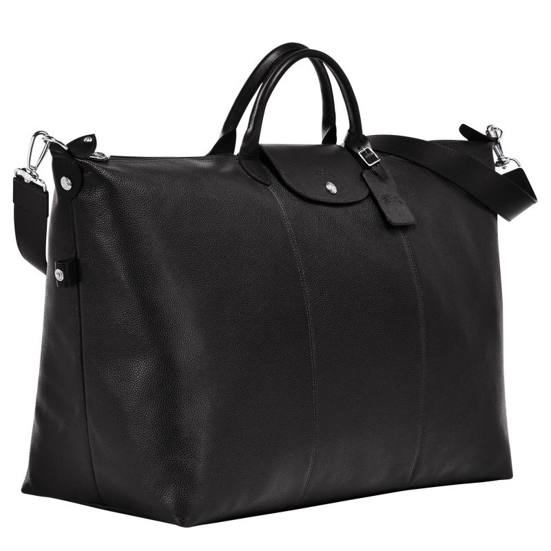 Black - Leather Longchamp Le FoulonnÉ S Men Travel Bags | AU9175VR