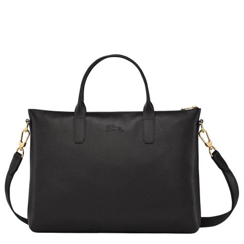 Black - Leather Longchamp Le FoulonnÉ S Women Briefcase | AU7753TC