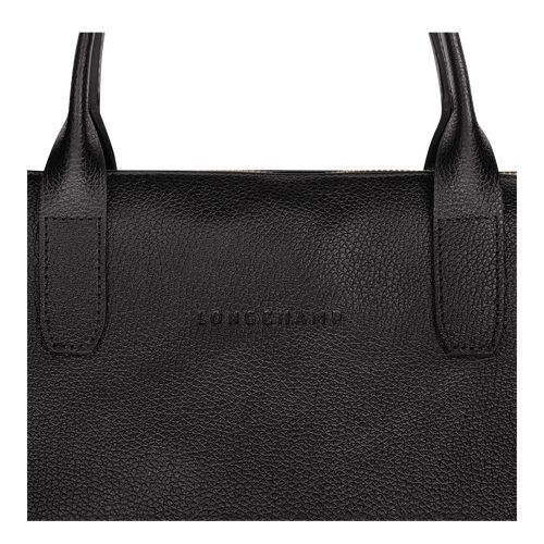 Black - Leather Longchamp Le FoulonnÉ S Women Briefcase | AU7753TC