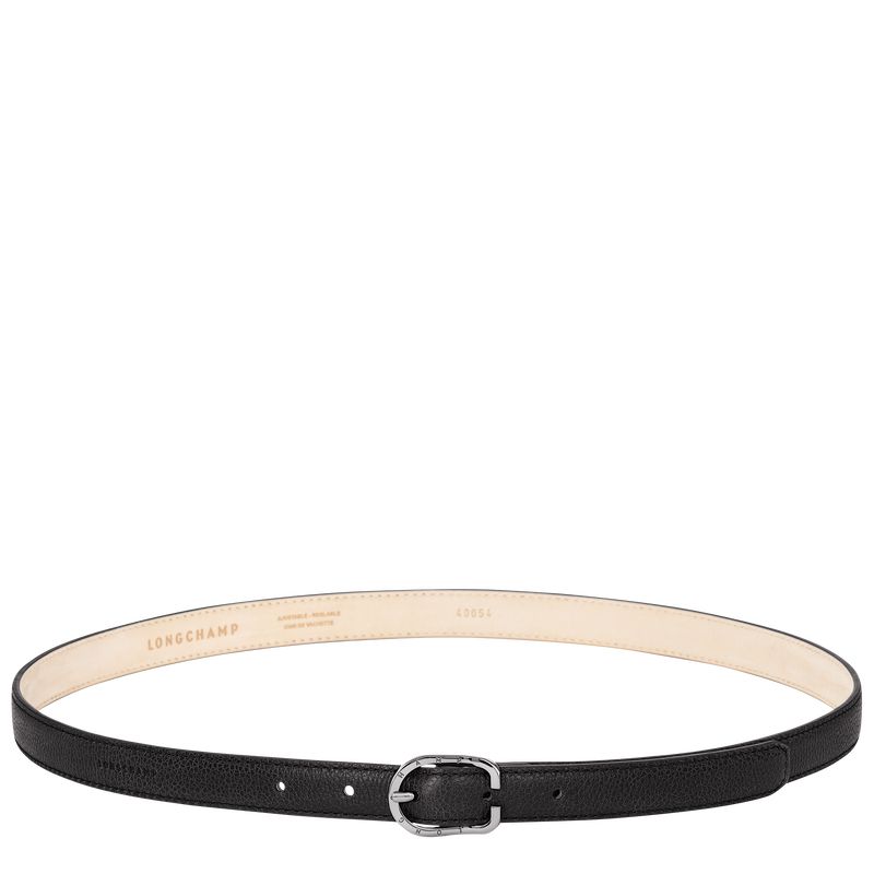 Black - Leather Longchamp Le FoulonnÉ Women Belts | AU8361SG