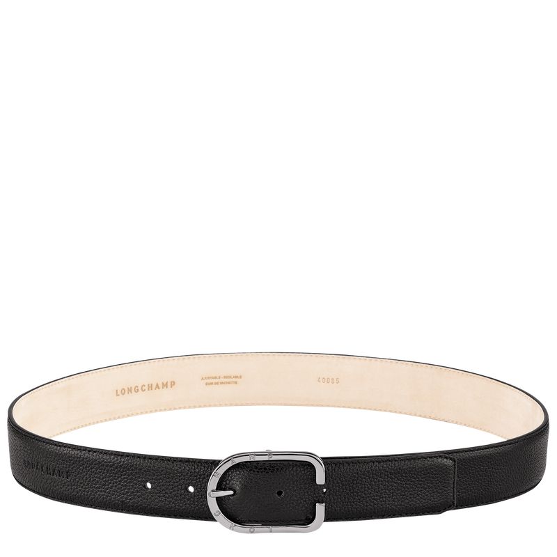 Black - Leather Longchamp Le FoulonnÉ Women Belts | AU8374WN