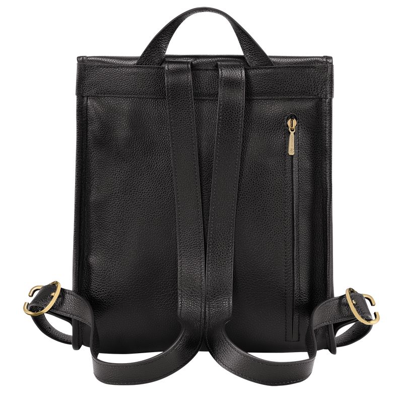 Black - Leather Longchamp Le FoulonnÉ Women Backpacks | AU7650YX