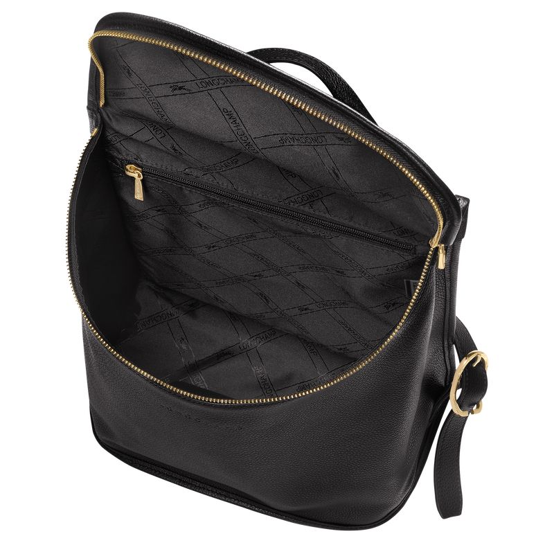 Black - Leather Longchamp Le FoulonnÉ Women Backpacks | AU7650YX