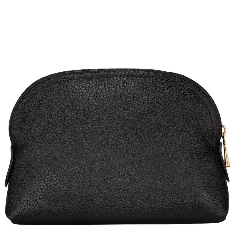 Black - Leather Longchamp Le FoulonnÉ Women Pouches | AU7687PJ