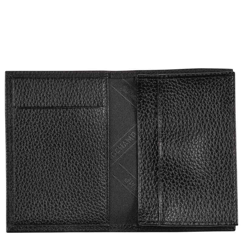 Black - Leather Longchamp Le FoulonnÉ Women Card Holder | AU7888JP