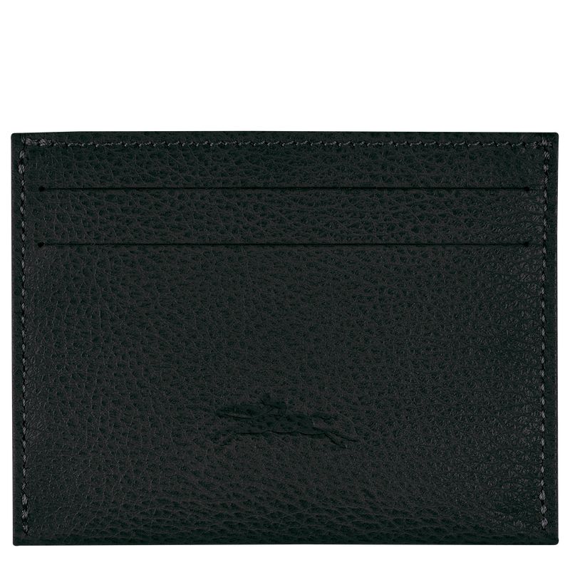 Black - Leather Longchamp Le FoulonnÉ Women Card Holder | AU7906WN