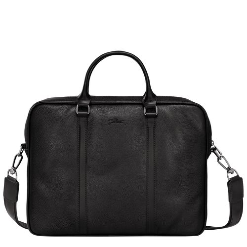 Black - Leather Longchamp Le FoulonnÉ XS Men Briefcase | AU8792RV