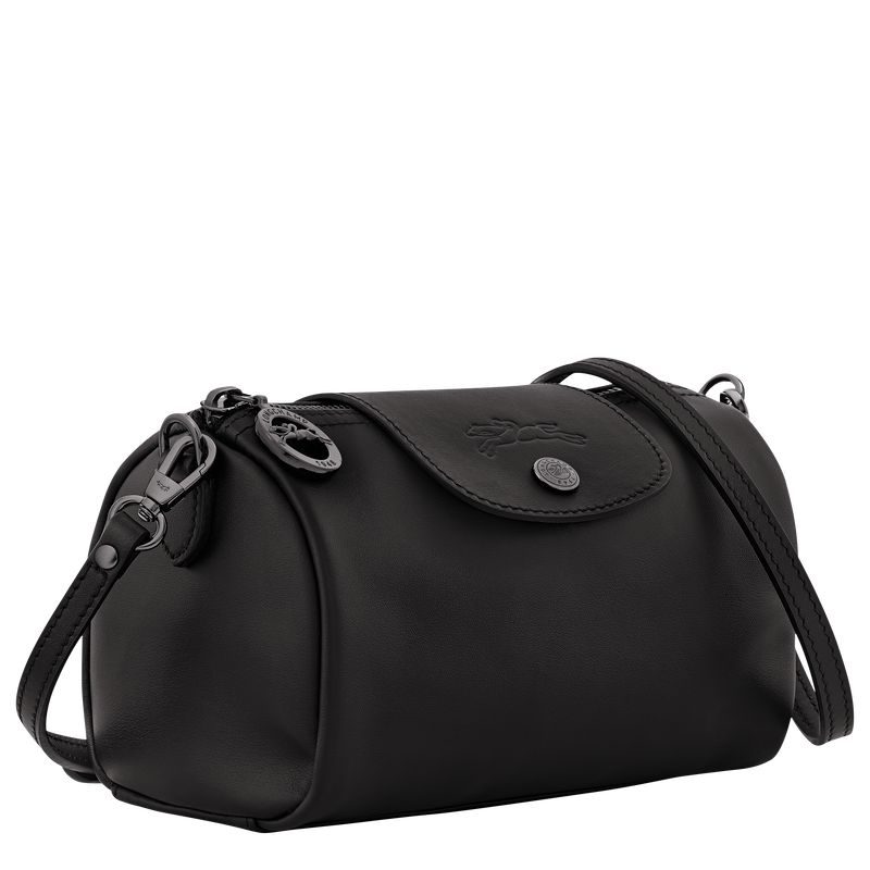 Black - Leather Longchamp Le Pliage Xtra XS Crossbody Women Mini Bags | AU7115PJ