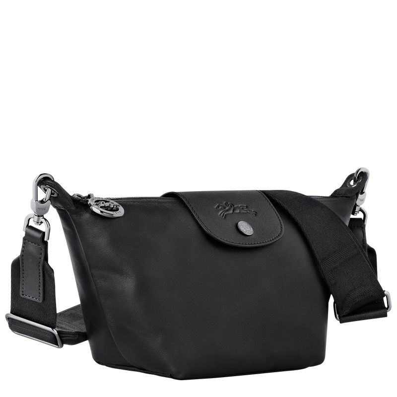 Black - Leather Longchamp Le Pliage Xtra XS Crossbody Women Mini Bags | AU7120TC